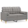 vidaXL 2-Seater Sofa with Pillows and Cushions Light Grey 120 cm Fabric