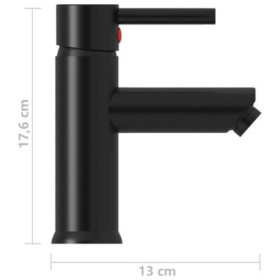vidaXL Bathroom Basin Faucet Black 130x176 mm