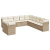 vidaXL 11 Piece Garden Sofa Set with Cushions Beige Poly Rattan