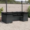 vidaXL 6 Piece Garden Sofa Set with Cushions Black Poly Rattan