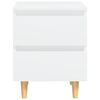 vidaXL Bed Cabinets with Solid Pinewood Legs 2 pcs White 40x35x50 cm