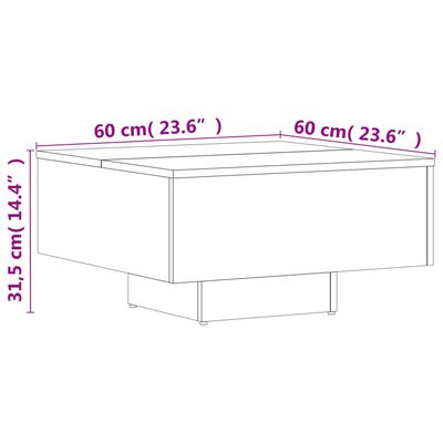 vidaXL Coffee Table White 60x60x31.5 cm Engineered Wood