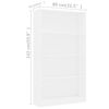 vidaXL 4-Tier Book Cabinet White 80x24x142 cm Engineered Wood