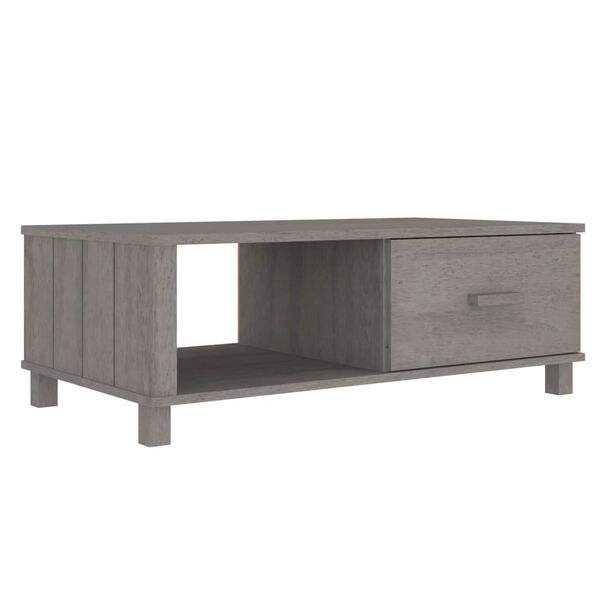 vidaXL Coffee Table HAMAR Light Grey 100x55x35 cm Solid Wood Pine