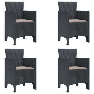 vidaXL Garden Chair 4 pcs Anthracite Polypropylene