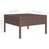 vidaXL 5 Piece Garden Lounge Set with Cushions Poly Rattan Brown