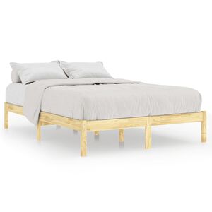 vidaXL Bed Frame | Natural Pine | Solid Pinewood | 200x200 cm | Durable