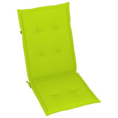 vidaXL Garden Chairs 6 pcs with Bright Green Cushions Solid Teak Wood