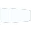 vidaXL Kitchen Backsplash 2 pcs Transparent 90 x 50 cm Tempered Glass