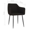 vidaXL Dining Chairs 2 pcs Black Fabric