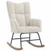 vidaXL Rocking Chair with a Stool Cream White Velvet