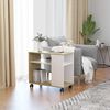vidaXL Side Table White and Sonoma Oak 70x35x55 cm Engineered Wood