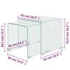 vidaXL Two Piece Nesting Table Set Tempered Glass Clear