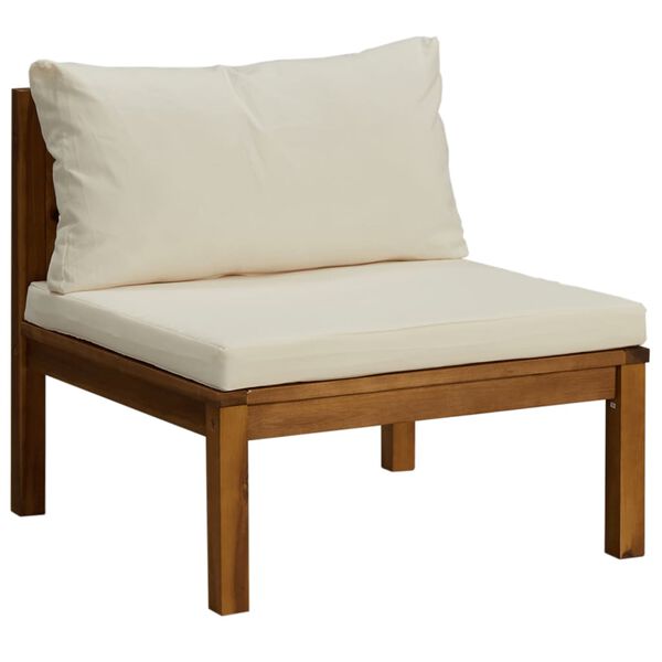 vidaXL 12 Piece Garden Lounge Set with Cream Cushion Solid Acacia Wood