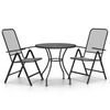 vidaXL 3 Piece Garden Dining Set Expanded Metal Mesh Anthracite