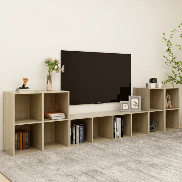 vidaXL 5 Piece TV Cabinet Set Sonoma Oak Engineered Wood