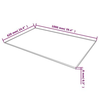 vidaXL Table Top Tempered Glass Rectangular 1000x620 mm