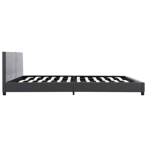 vidaXL Bed Frame without Mattress Grey Faux Leather 180x200 cm Super King