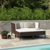 vidaXL 4 Piece Garden Lounge Set with Cushions Poly Rattan Brown