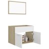vidaXL 2 Piece Bathroom Furniture Set White and Sonoma Oak Engineered Wood