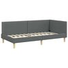 vidaXL Corner Bed Frame with Headboard Dark Grey 90 cm x 200 cm Velvet