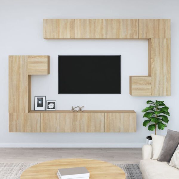 vidaXL Wall-mounted TV Cabinet Sonoma Oak Engineered Wood