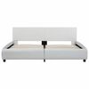 vidaXL Bed Frame with LED without Mattress White 180x200 cm Super King