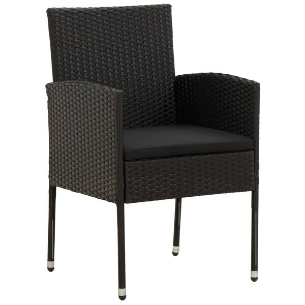 vidaXL 5 Piece Outdoor Dining Set Poly Rattan Black