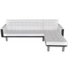 vidaXL L-shaped Sofa Bed Faux Leather White