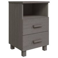 vidaXL Bedside Cabinet HAMAR Light Grey 40x35x62 cm Solid Wood Pine
