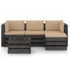 vidaXL 5 Piece Garden Lounge Set with Cushions Grey Impregnated Wood