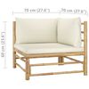 vidaXL 6 Piece Garden Lounge Set with Cream White Cushions Bamboo