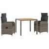 vidaXL Outdoor Dining Set 3 pcs Light Grey and Dark Grey