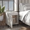 vidaXL Bed Cabinet with Metal Legs Concrete Grey 40x30x50 cm