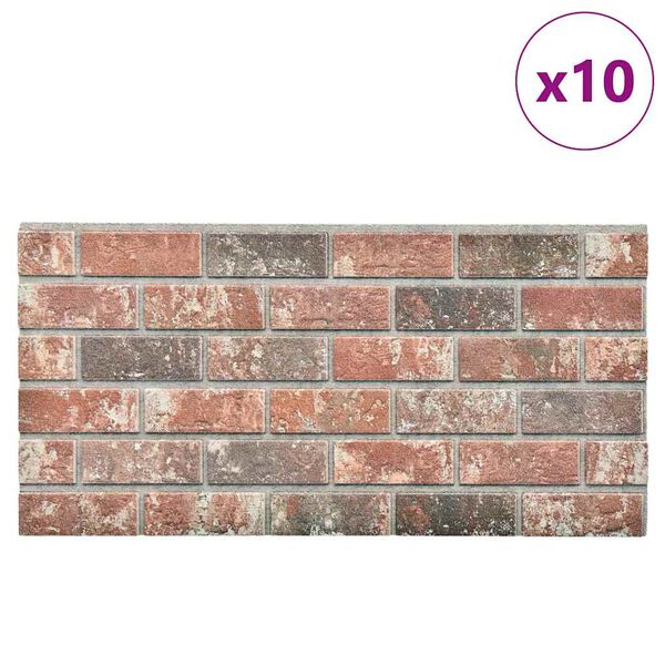 vidaXL 3D Wall Panels with Dark Brown & Grey Brick Design 10 pcs EPS