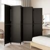 vidaXL Room Divider 6 Panels Black Poly Rattan