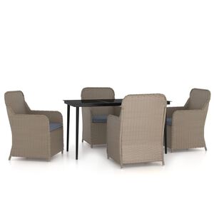 vidaXL Garden Dining Set | Brown and black