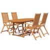 vidaXL 5 Piece Garden Dining Set Solid Wood Acacia 120-170 cm