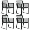 vidaXL Garden Chairs 4 pcs Rope Rattan Black