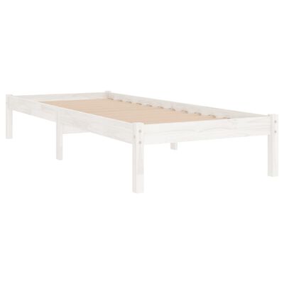 vidaXL Bed Frame without Mattress White Solid Wood 90x200 cm