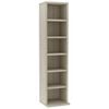 vidaXL CD Cabinet Sonoma Oak 21x20x88 cm Engineered Wood