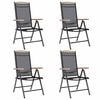 vidaXL Folding Chairs 4 pcs Aluminium and Textilene Black