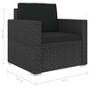 vidaXL 12 Piece Garden Lounge Set with Cushions Poly Rattan Black