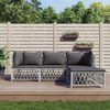 vidaXL 4 Piece Garden Lounge Set with Cushions White Steel
