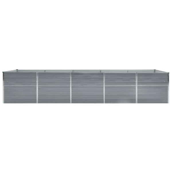 vidaXL Garden Raised Bed Galvanised Steel 400x80x77 cm Grey
