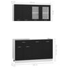 vidaXL 4 Piece Kitchen Cabinet Set Lyon Black Engineered Wood