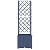 vidaXL Garden Planter with Trellis Blue Grey 40x40x136 cm PP