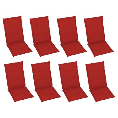 vidaXL Garden Reclining Chairs with Cushions 8 pcs Grey Solid Wood Acacia