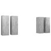 vidaXL TV Cabinet | Set of 4 | Concrete Grey | Engineered Wood | Compact