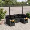vidaXL 6 Piece Garden Sofa Set with Cushions Black Poly Rattan